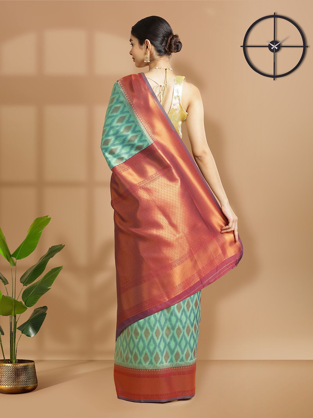 Wedding Wear Mint Green Color Soft Silk Saree With Maroon Border