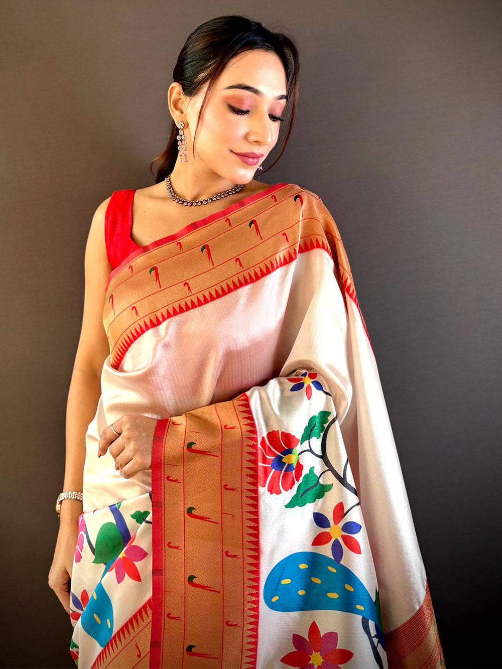 Wedding Wear Multi Color Soft Silk Saree