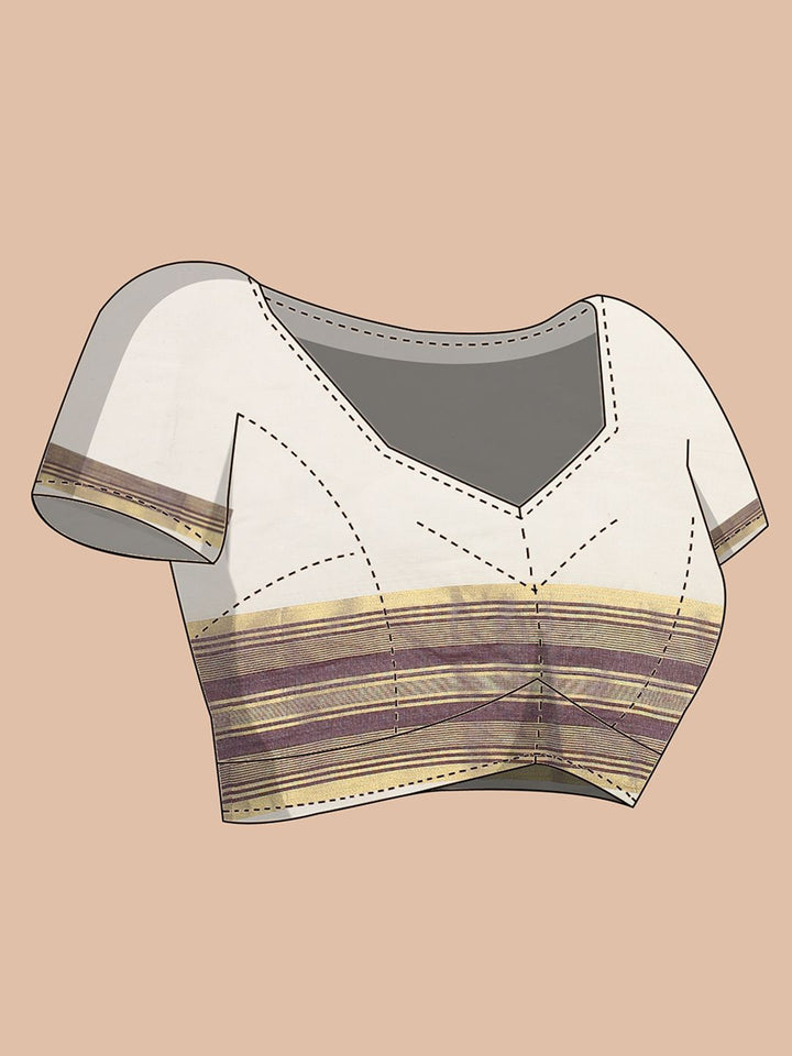 Wedding Wear Off-White Color Cotton Silk Saree
