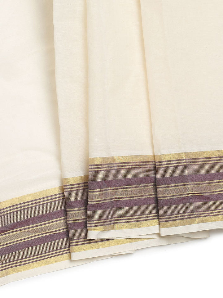 Wedding Wear Off-White Color Cotton Silk Saree