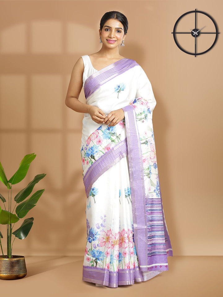 Wedding Wear Off White Color Soft Silk Saree