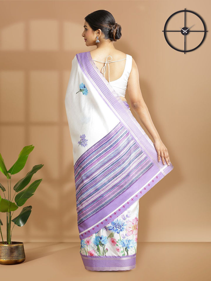 Wedding Wear Off White Color Soft Silk Saree