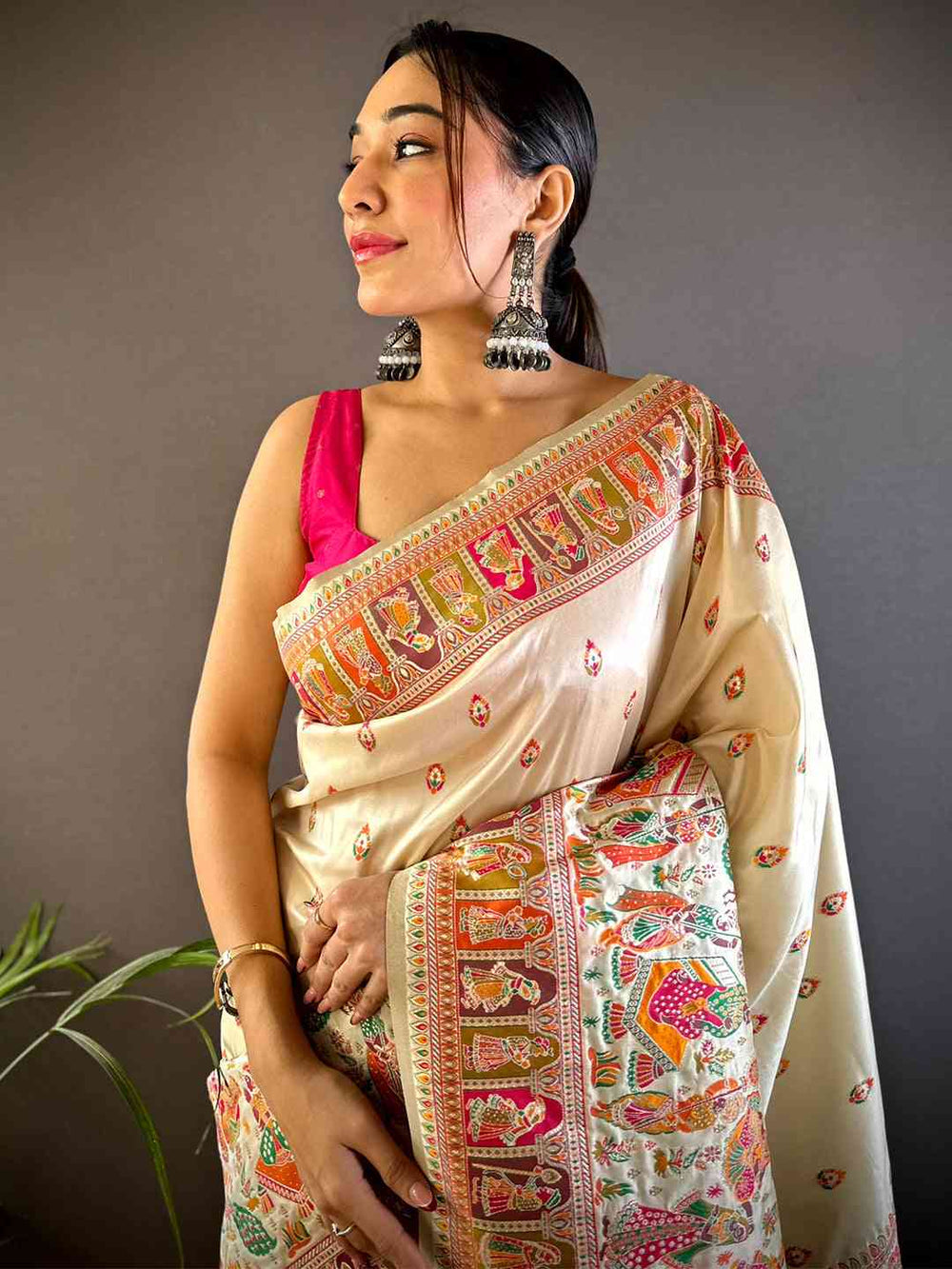 Wedding Wear Off White Color Soft Silk Saree