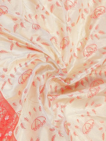 Wedding Wear Off White Color Tissue Silk Saree