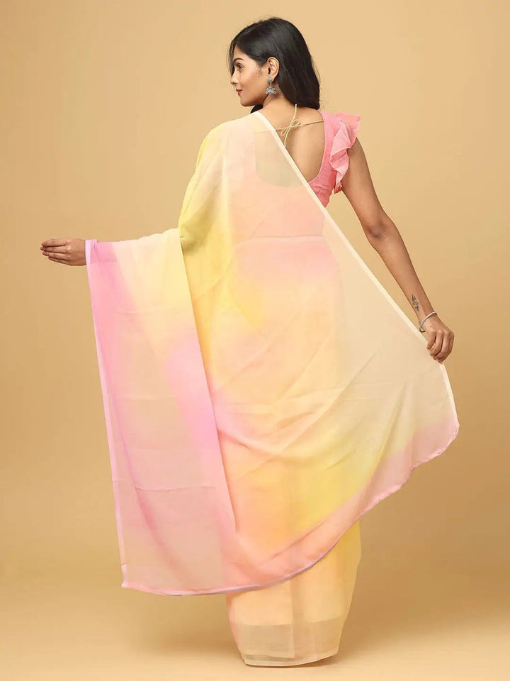 Wedding Wear Ombre Color Soft Silk Saree