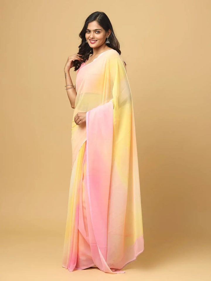 Wedding Wear Ombre Color Soft Silk Saree