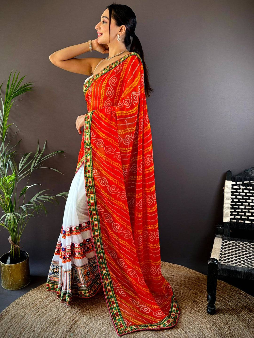 Wedding Wear Orange Color Soft Silk Saree