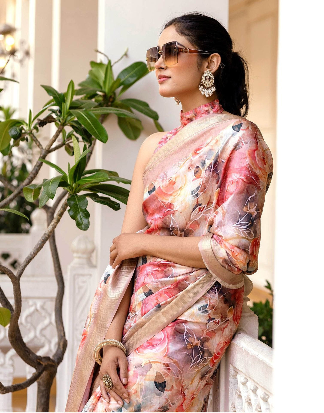Wedding Wear Pink Color Soft Silk Woven Border Printed Saree