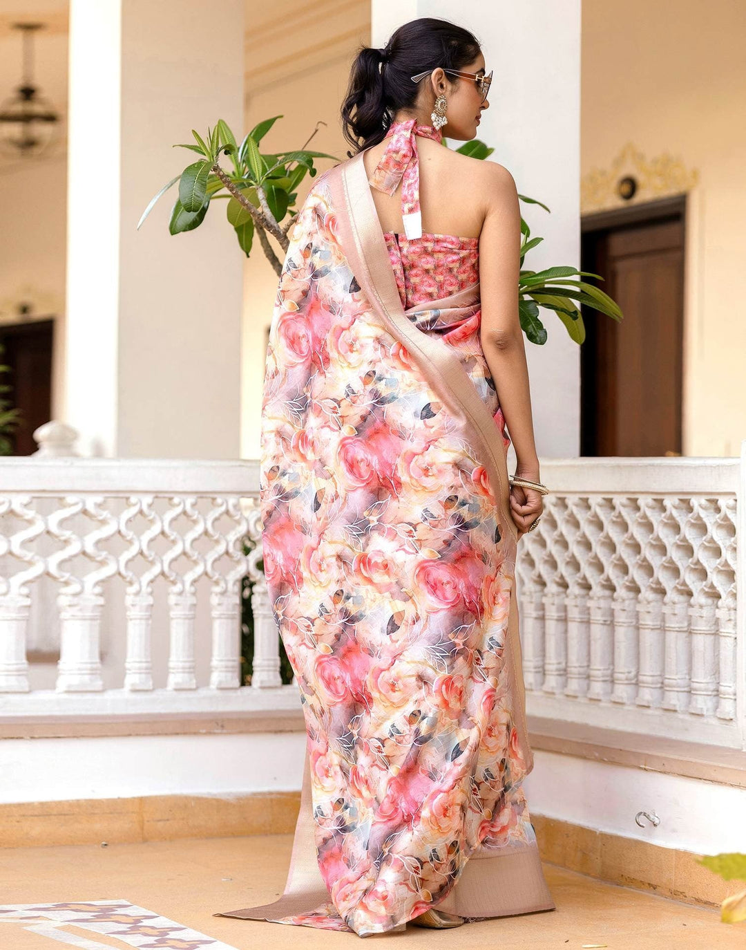 Wedding Wear Pink Color Soft Silk Woven Border Printed Saree