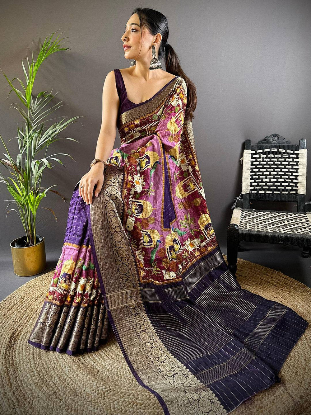 Wedding Wear Purple Color Soft Silk Saree