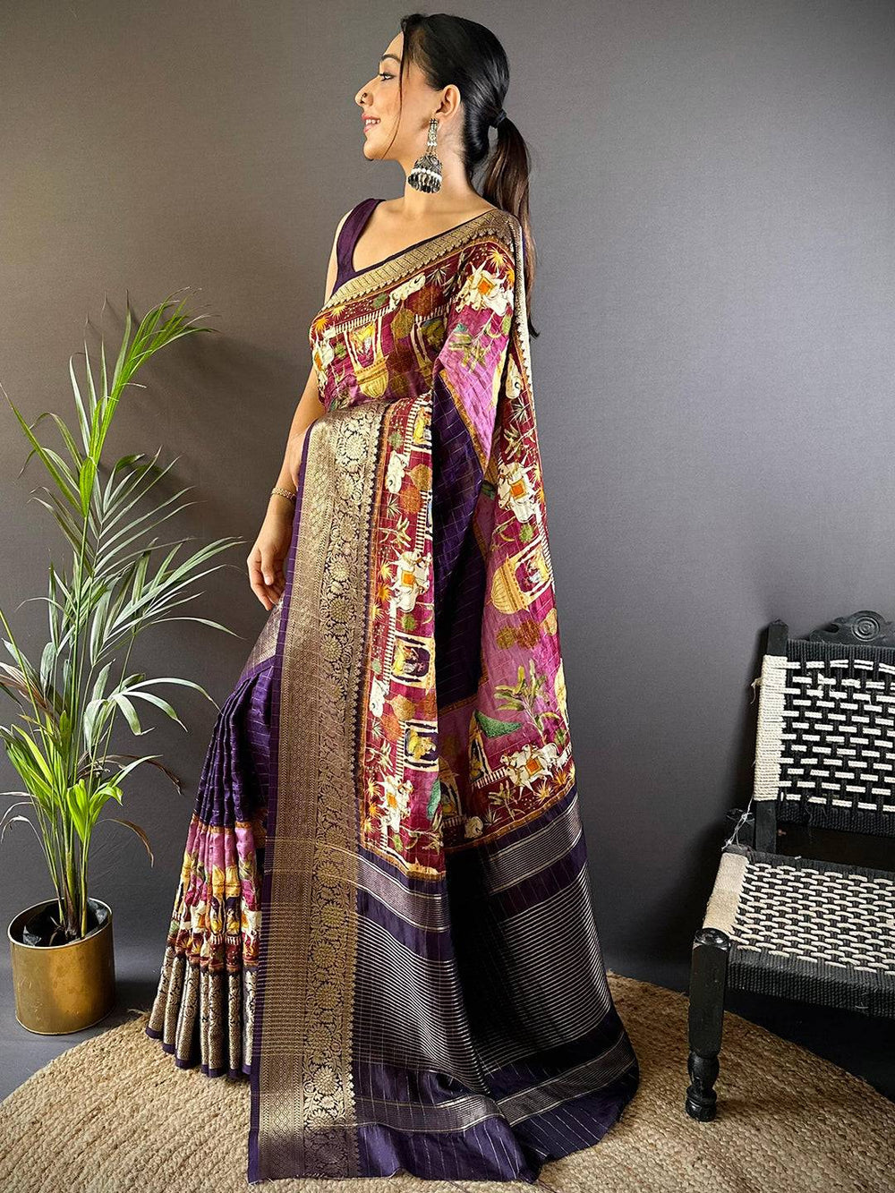 Wedding Wear Purple Color Soft Silk Saree