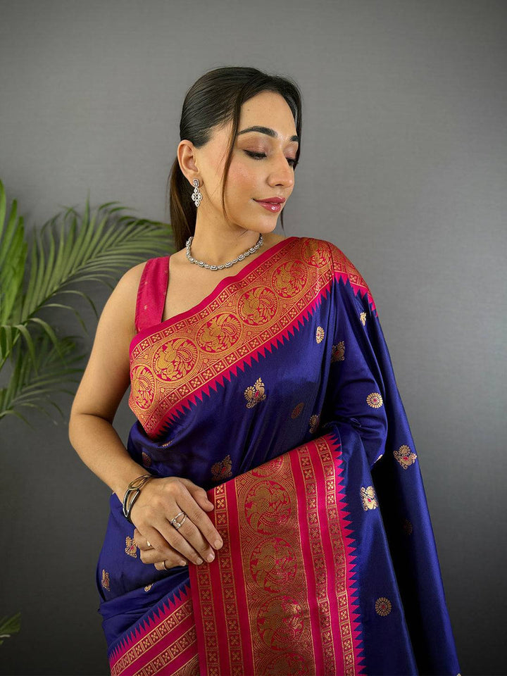 Wedding Wear Purple Color Soft Silk Saree