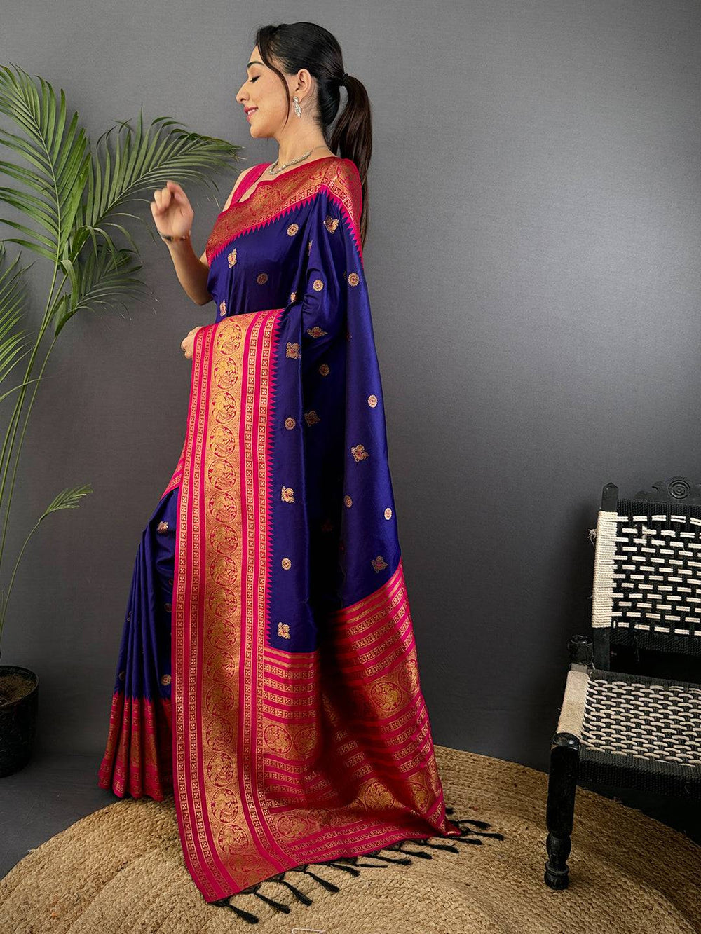 Wedding Wear Purple Color Soft Silk Saree