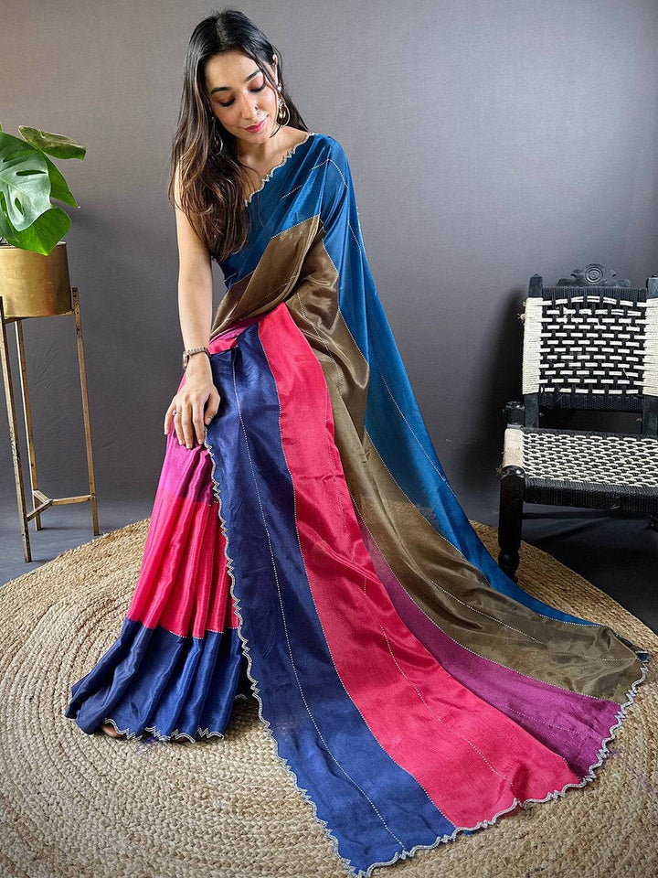 Wedding Wear Radiant Multi Color Banarasi Silk Saree