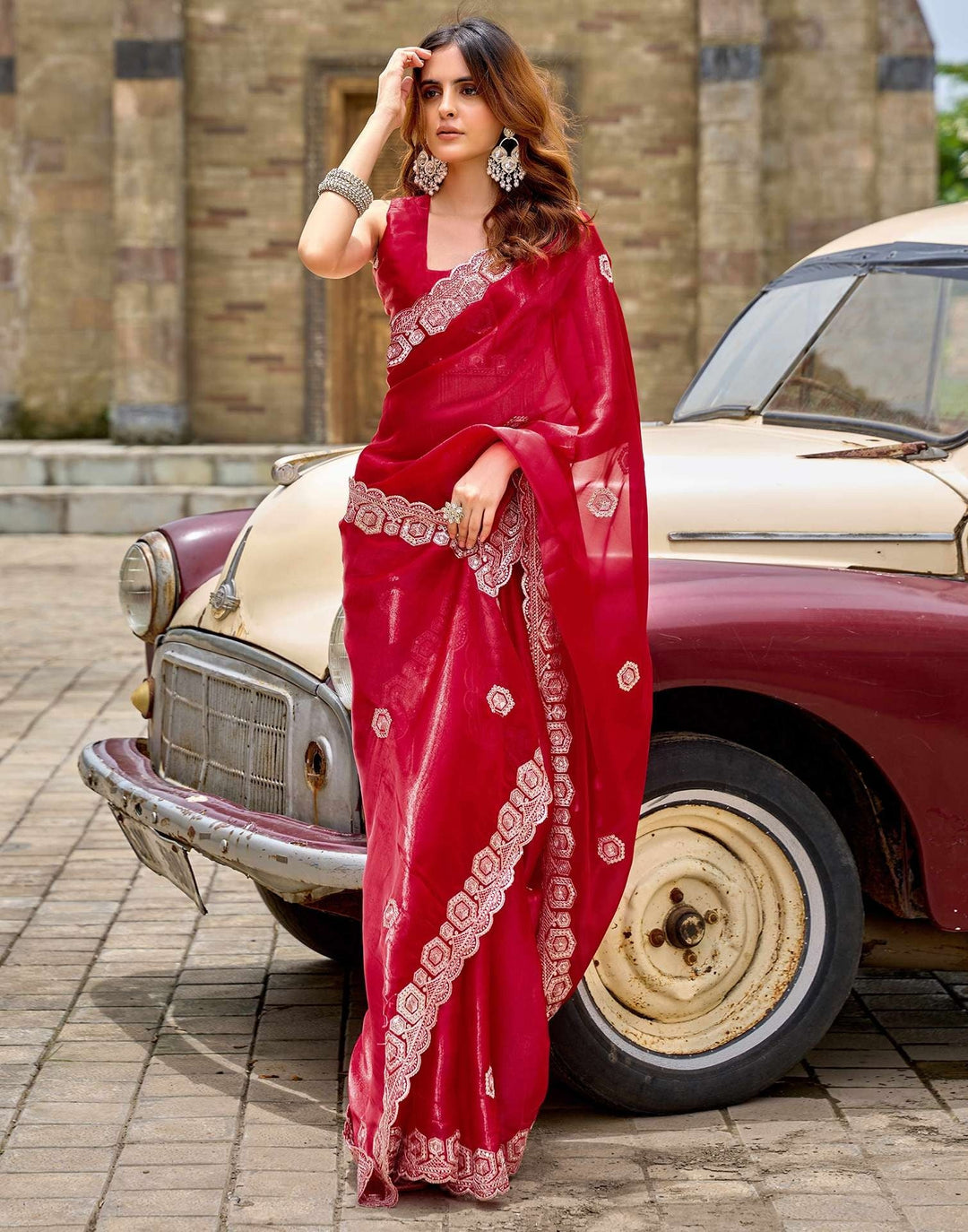 Wedding Wear Red Color Soft Silk Saree