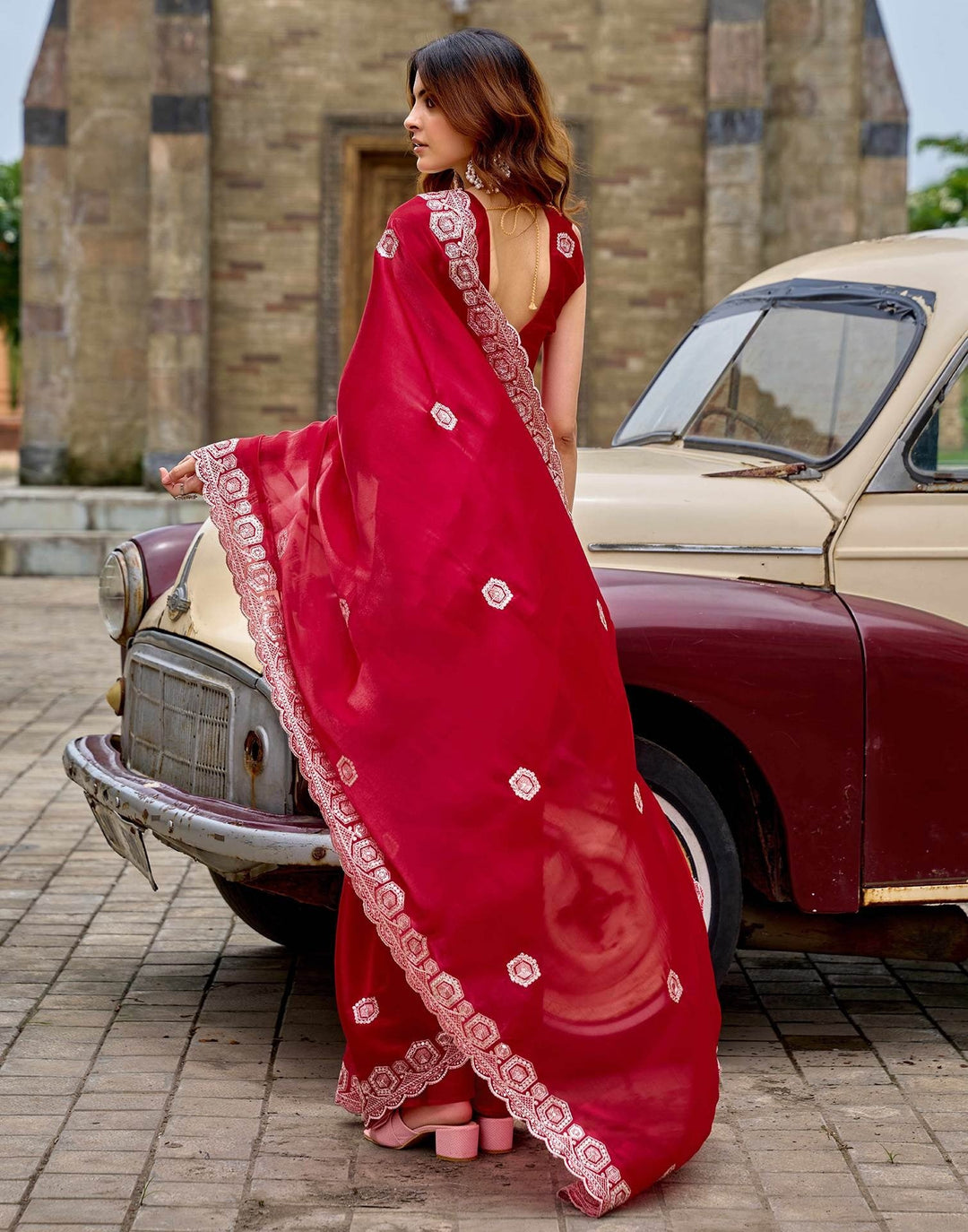 Wedding Wear Red Color Soft Silk Saree