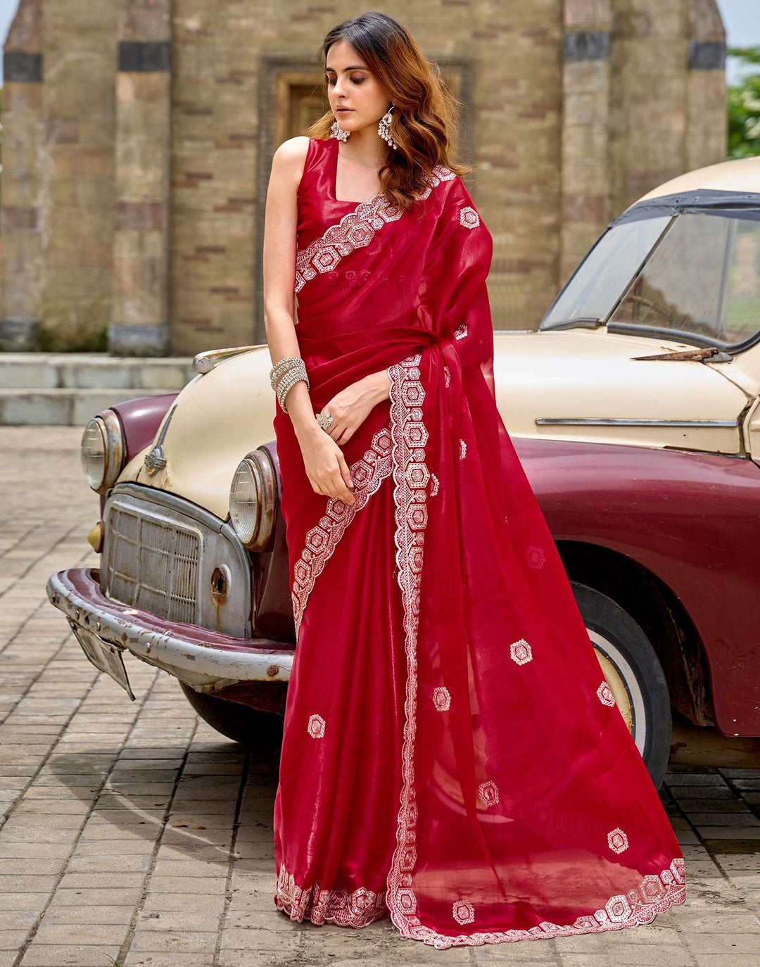 Wedding Wear Red Color Soft Silk Saree