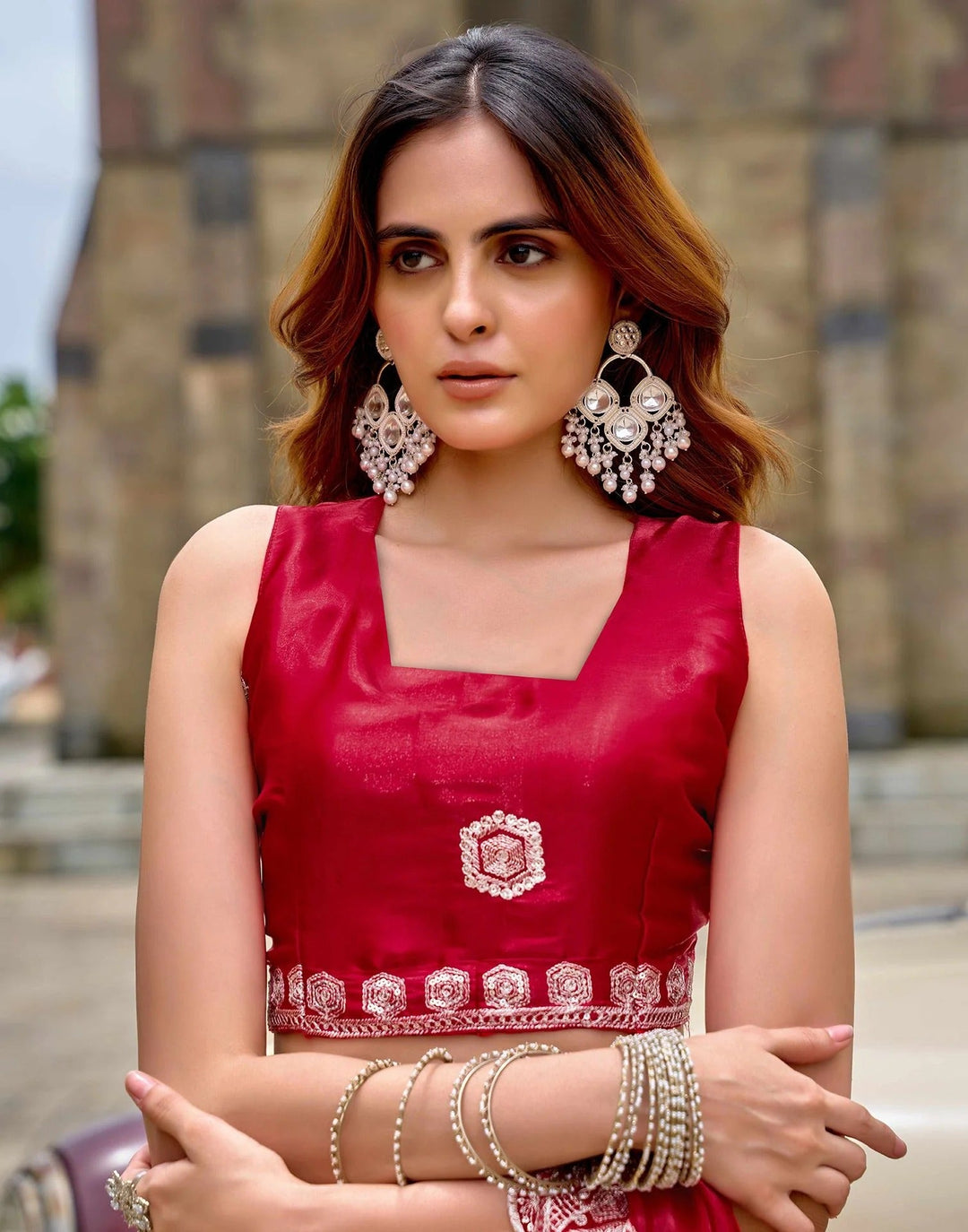 Wedding Wear Red Color Soft Silk Saree
