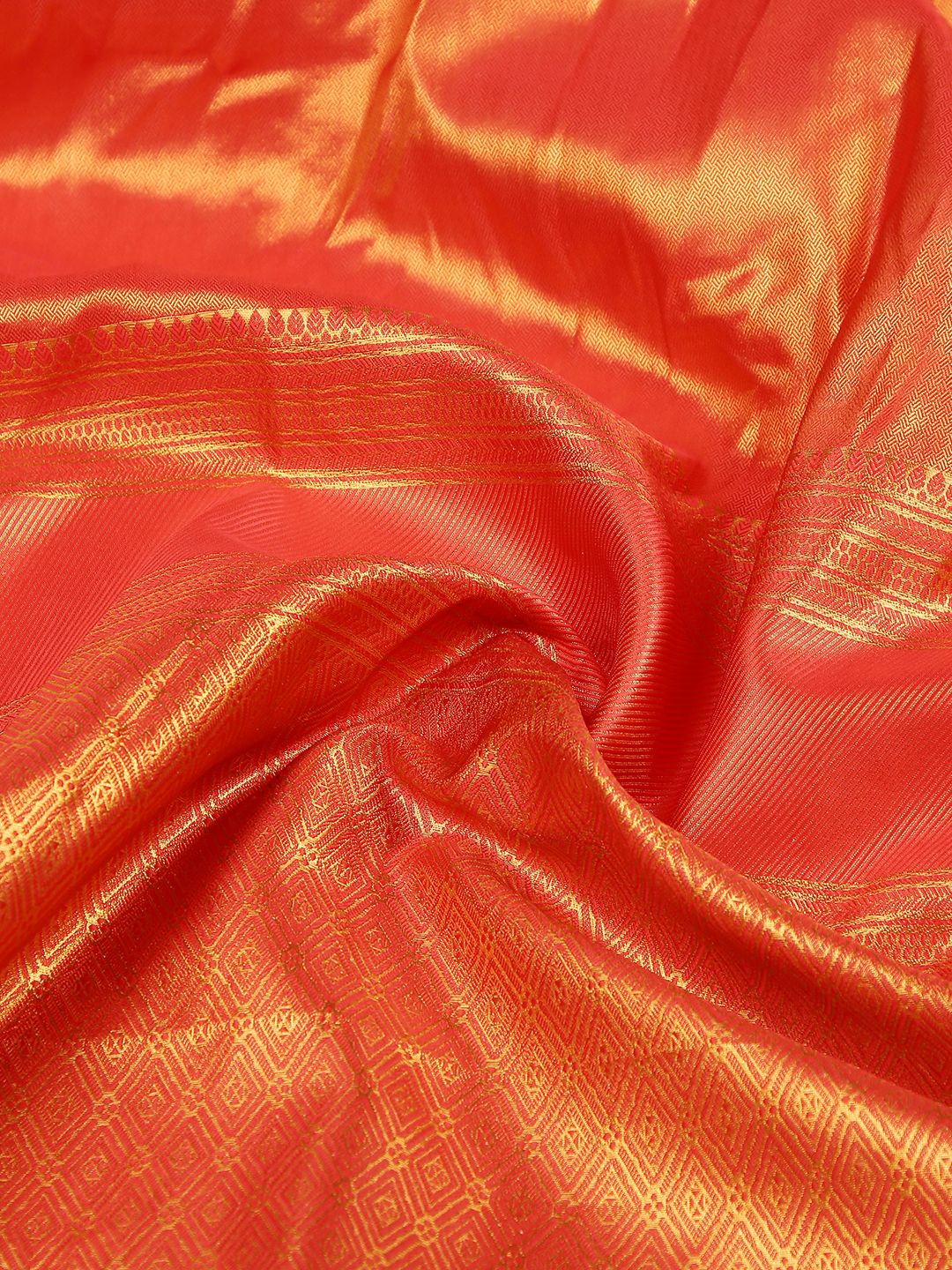 Wedding Wear Red Color Tissue Silk Saree