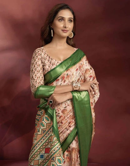 Wedding Wear Rose Pink Color Soft Silk Printed Saree