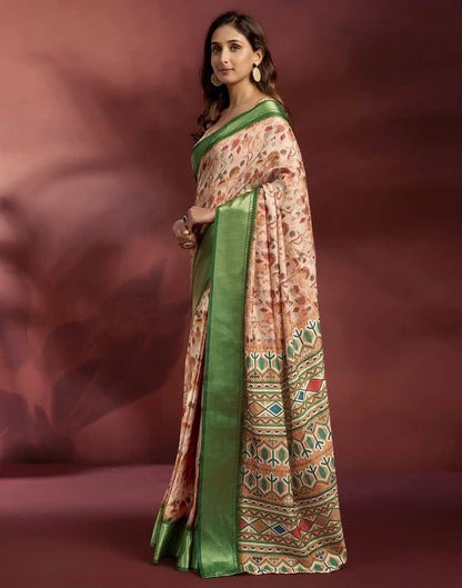 Wedding Wear Rose Pink Color Soft Silk Printed Saree