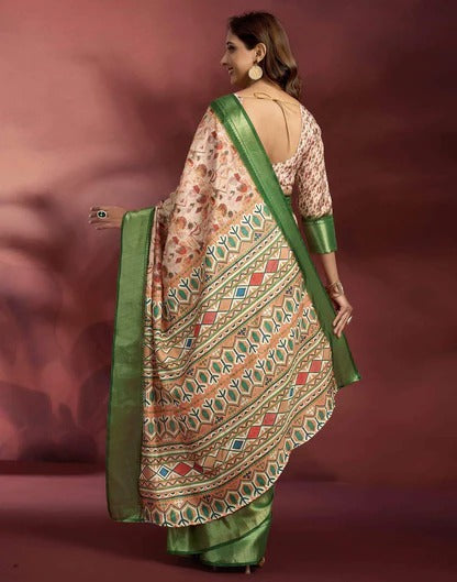Wedding Wear Rose Pink Color Soft Silk Printed Saree