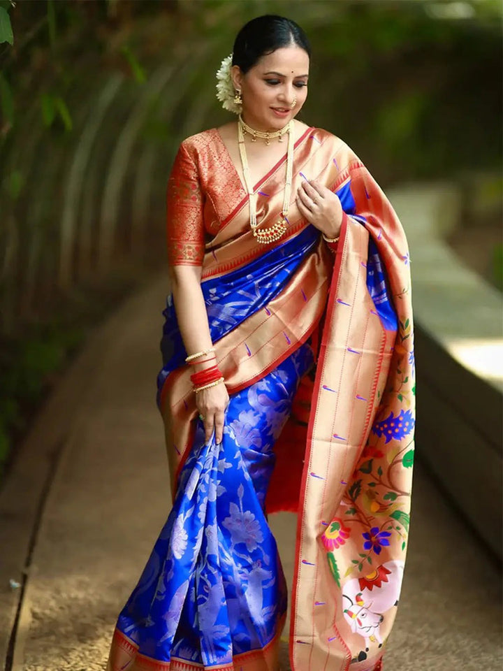 Wedding Wear Royal Blue Color Soft Silk Saree