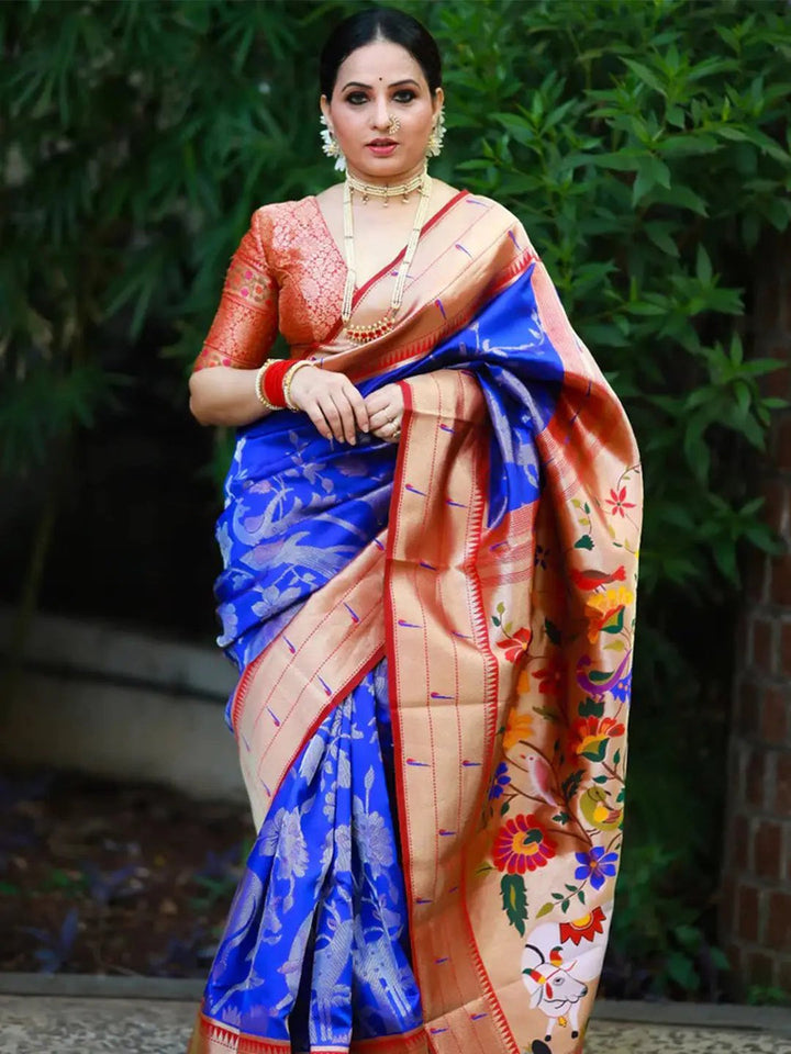 Wedding Wear Royal Blue Color Soft Silk Saree