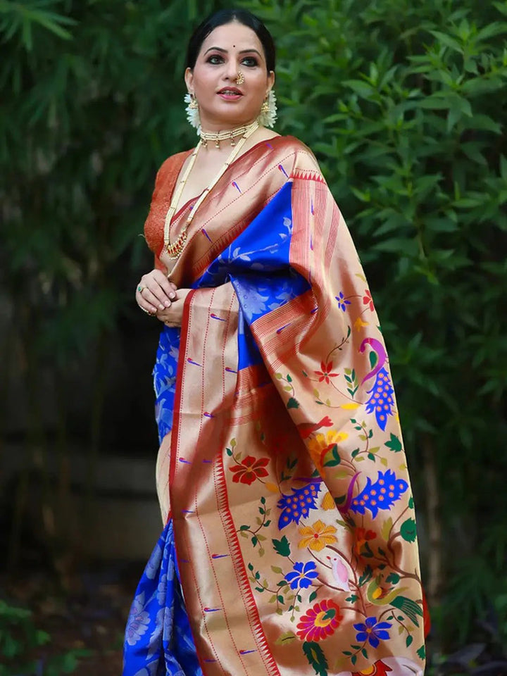 Wedding Wear Royal Blue Color Soft Silk Saree