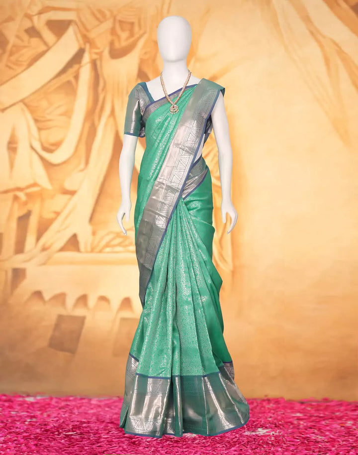 Wedding Wear Sea Green Color Soft Silk Saree