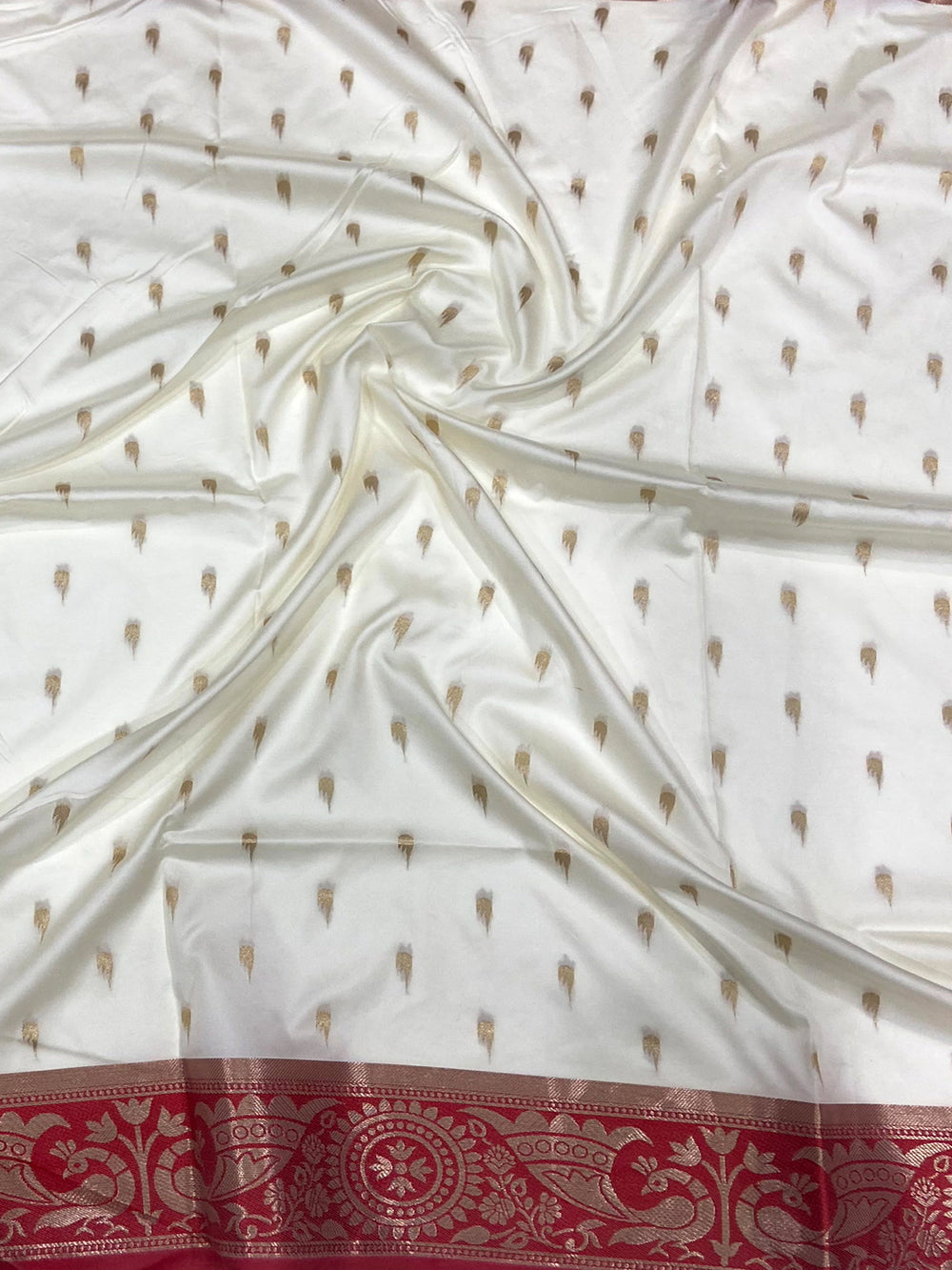 Wedding Wear White Color Soft Silk Saree