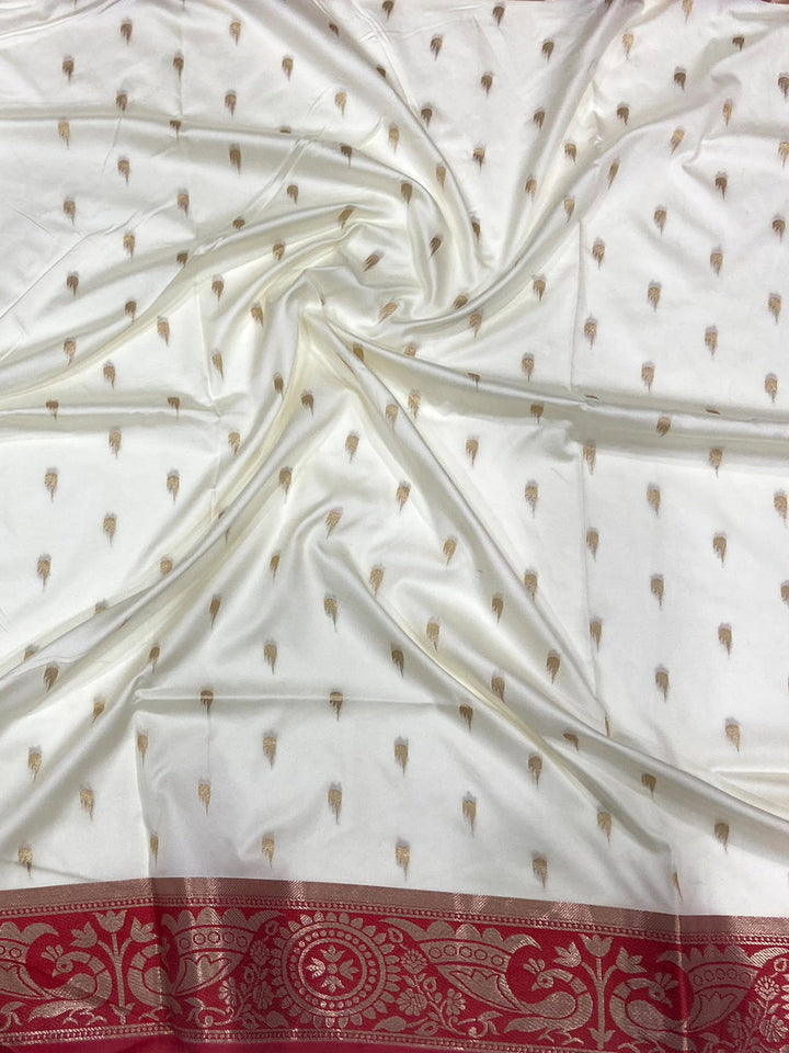 Party Wear White Color Soft Silk Saree