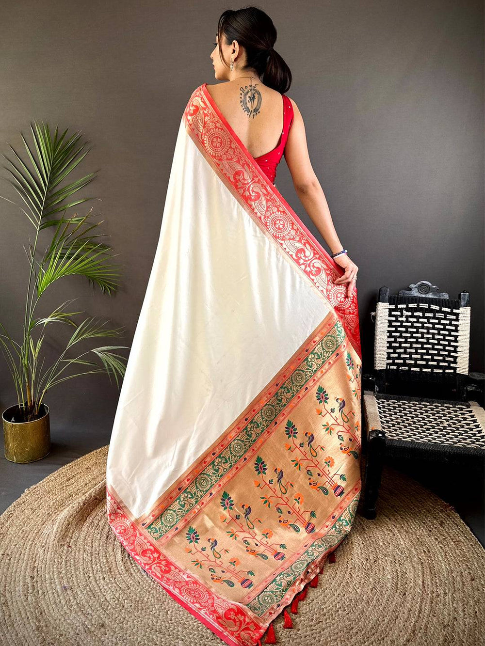 Wedding Wear White Color Soft Silk Saree