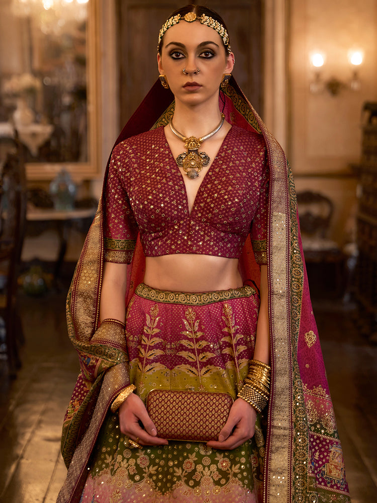 Royal Multicolor Heritage Bridal Lehenga Set