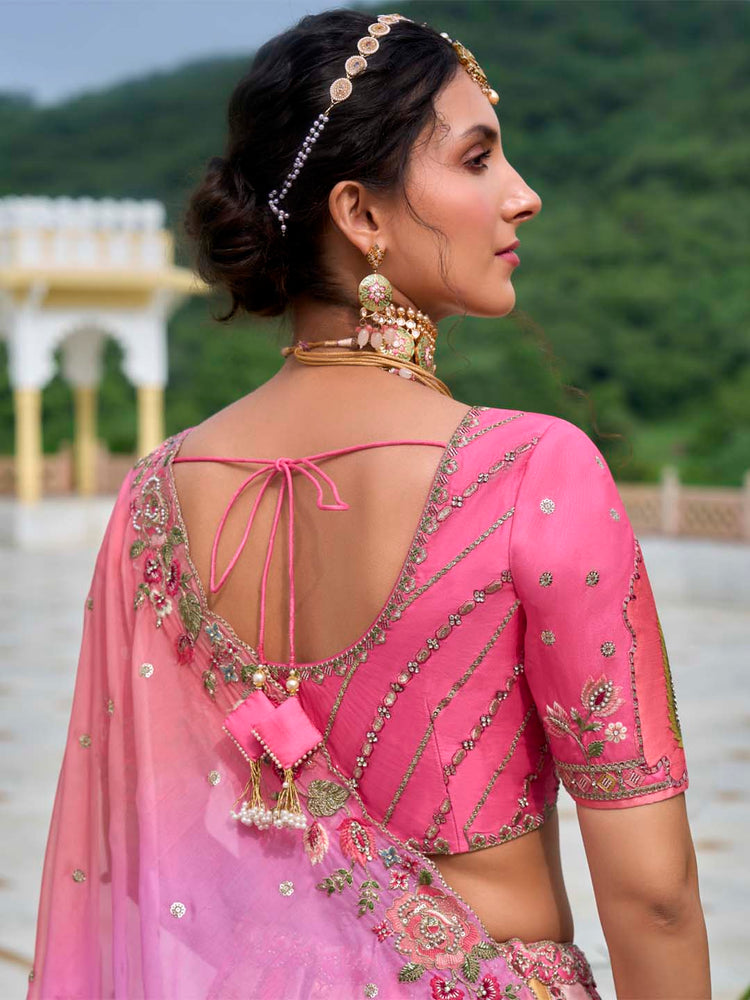 Blush Pink & Ivory Heritage Embroidered Lehenga Set