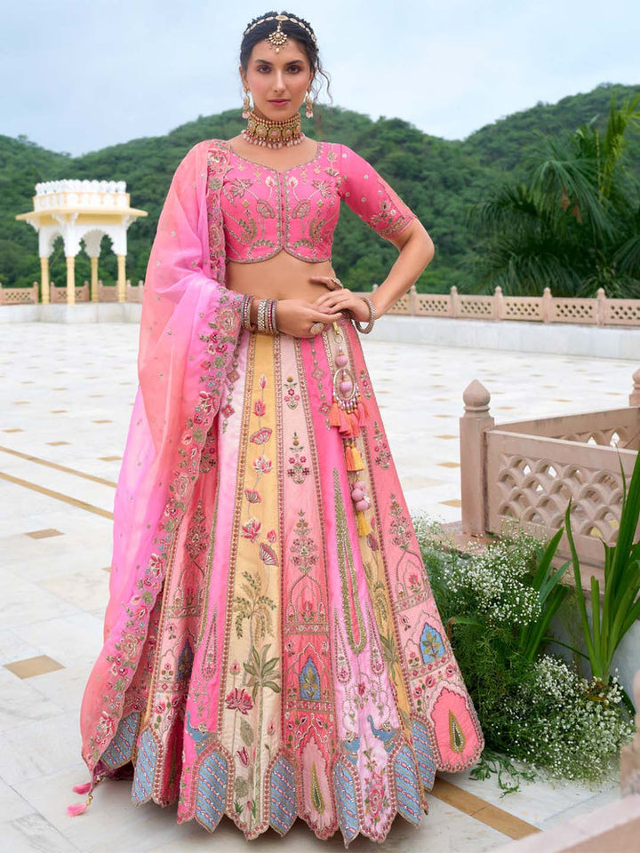 Blush Pink & Ivory Heritage Embroidered Lehenga Set