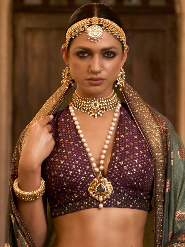Heritage Multicolor Royal Brocade Bridal Lehenga Set