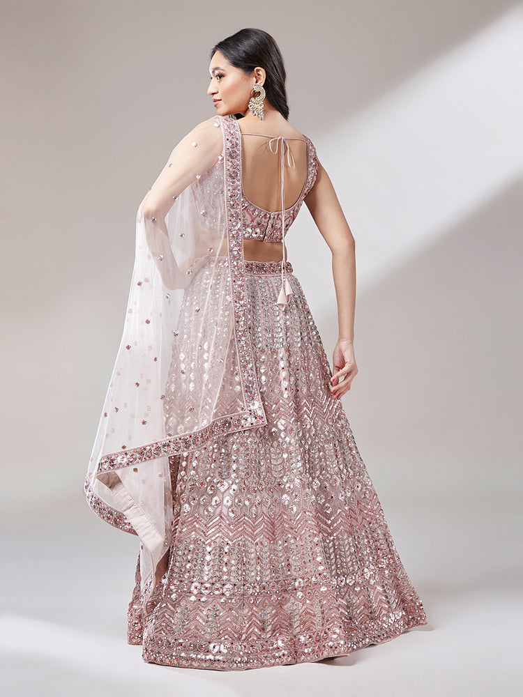 Stylish Pastel Pink Wedding Lehenga for Women