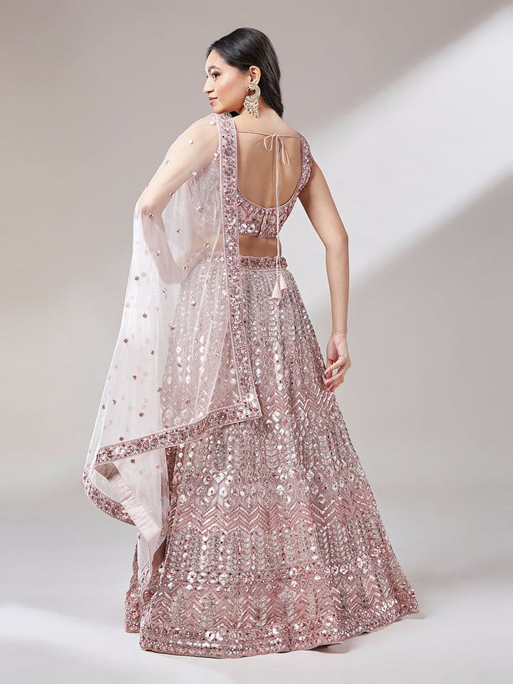 Stylish Pastel Pink Wedding Lehenga for Women
