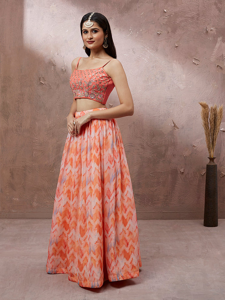 Designer Peach Ethnic Lehenga Choli Premium Traditional Fashion