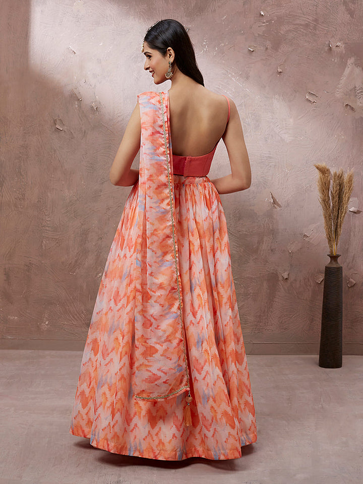 Designer Peach Ethnic Lehenga Choli Premium Traditional Fashion