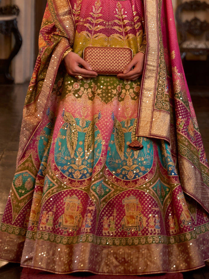 Royal Multicolor Heritage Bridal Lehenga Set