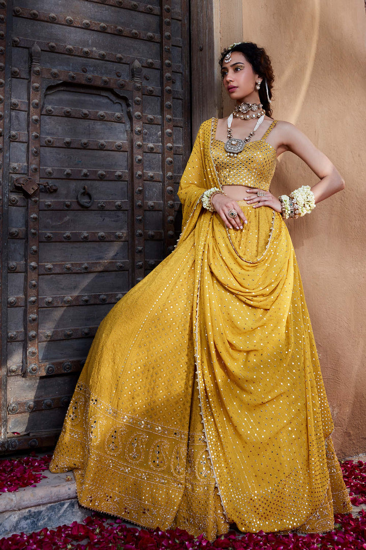 Designer Mustard Yellow Ethnic Lehenga for Women Premium Traditional Fashion