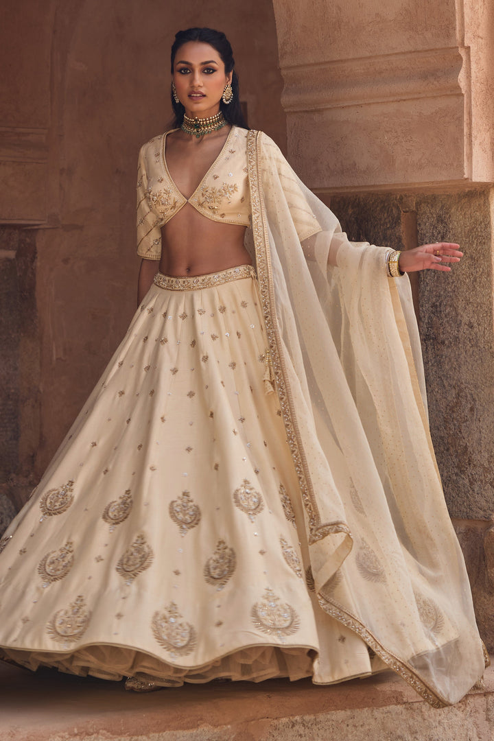 Designer Off White Lehenga Choli for Women Premium Ethnic Fashion