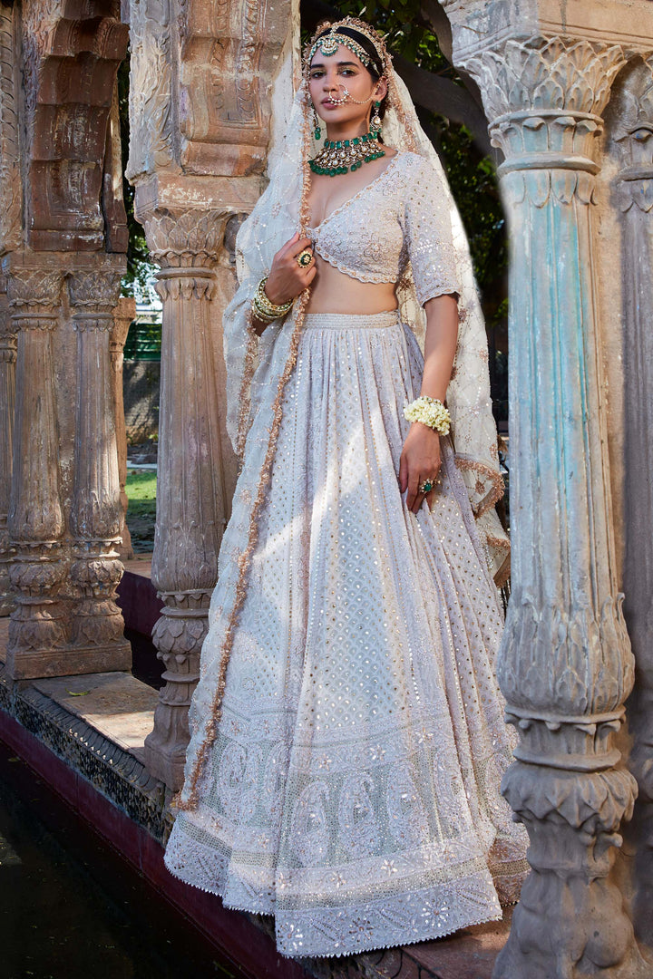 Women’s Ivory Bridal Lehenga Set Stylish Wedding Outfit