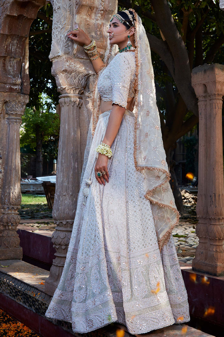 Women’s Ivory Bridal Lehenga Set Stylish Wedding Outfit