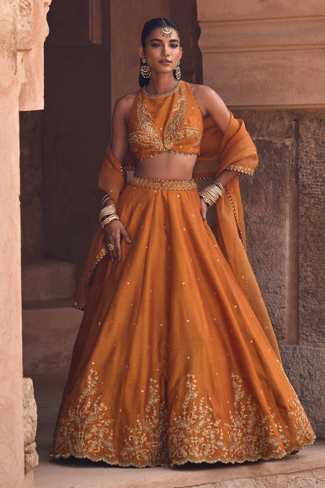 Elegant Yellow Lehenga with Dupatta Festive & Party Wear