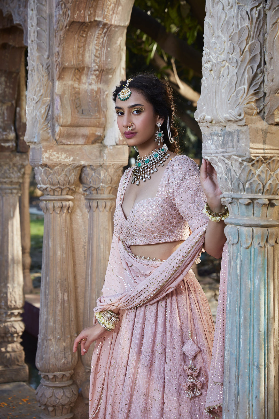Premium Blush Pink Ethnic Lehenga for Women