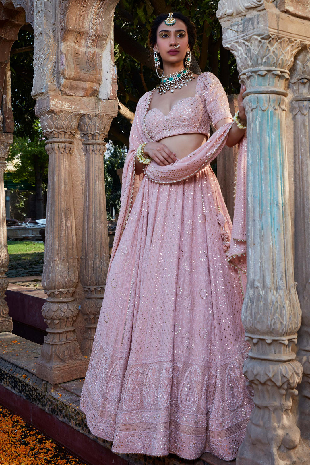 Premium Blush Pink Ethnic Lehenga for Women