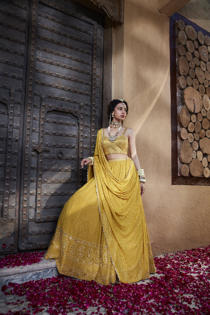 Designer Mustard Yellow Ethnic Lehenga for Women Premium Traditional Fashion